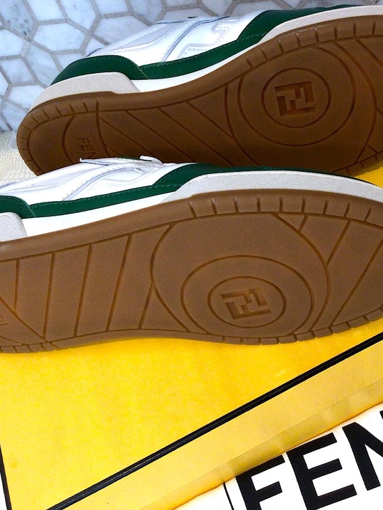Rare Brand New FENDI X Stefano Pilati Match Sneakers - White/Green 8 US main image 8